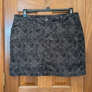 Eddie Bauer Womens Size 12 Gray Horizon Skort In Print Carbon Skirt Shorts Skort